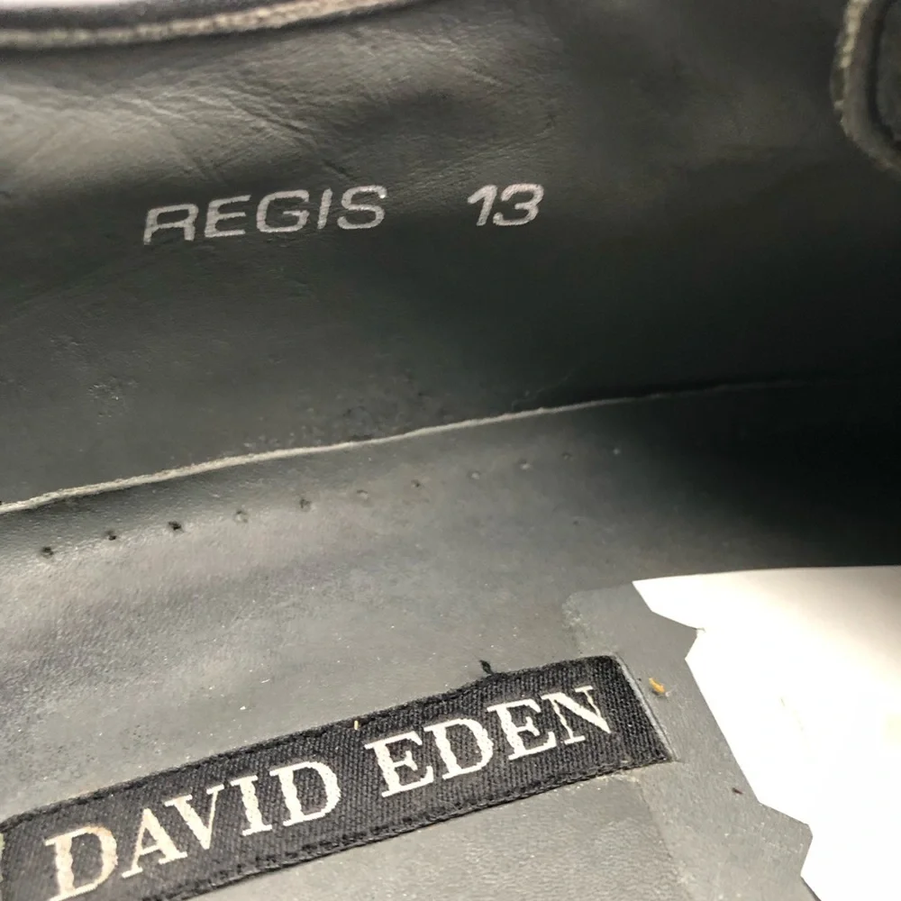 David Eden Regis Men's Size 13 Black Ostrich‎ Exotic Oxford Shoes
